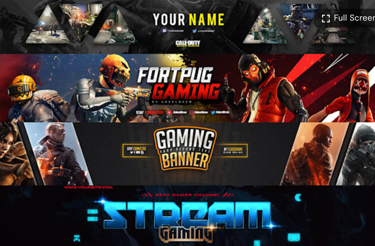 666I will design youtube channel art, gaming banner, cover header